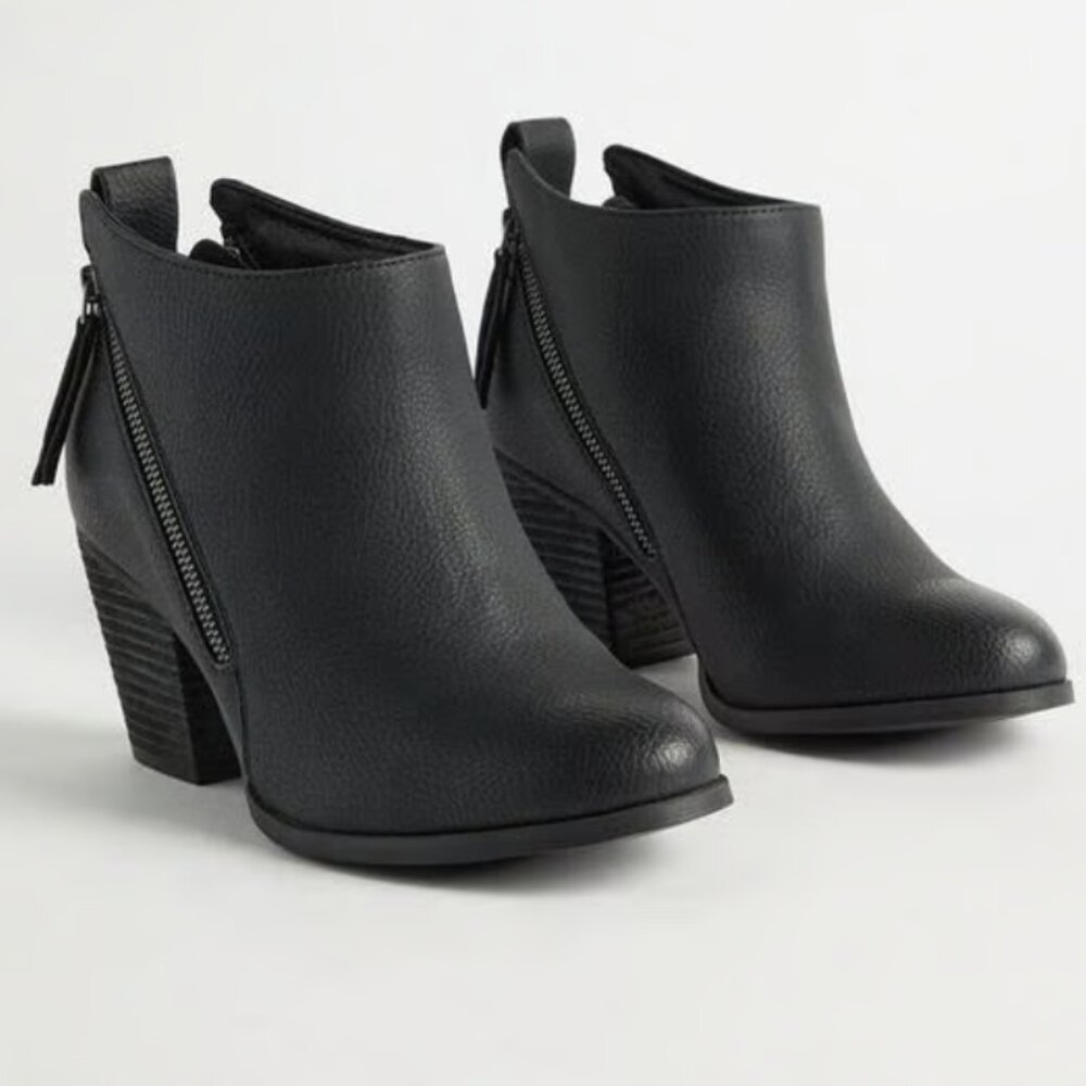 Torrid Black Ankle Boots with Zipper Detail